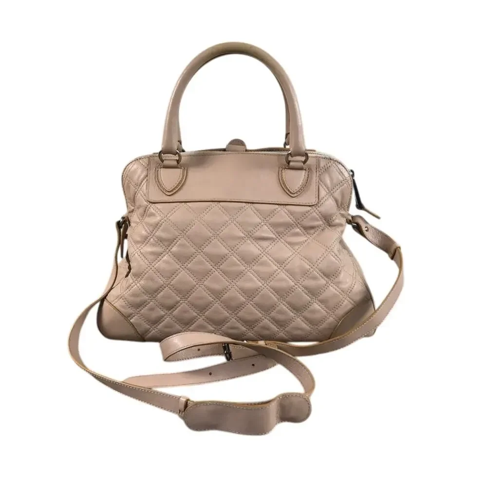 MARC JACOBS Whitney Quilted Leather Satchel Bag Blush Old Money Made In Italy